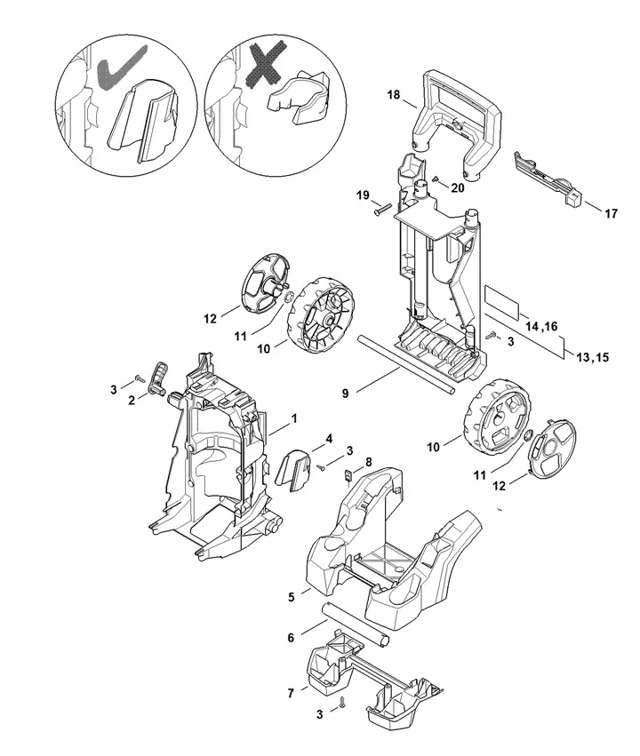 Stihl RE130 Plus - Chassis