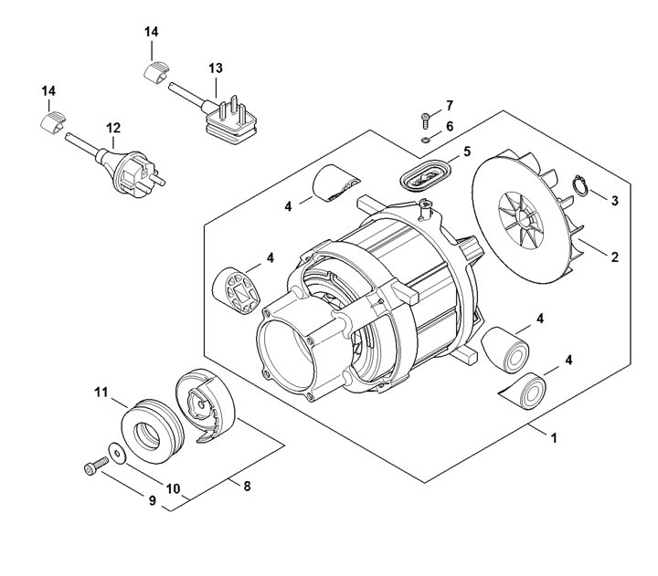 Stihl RE140 Plus - Electric Motor, Connecting Cable