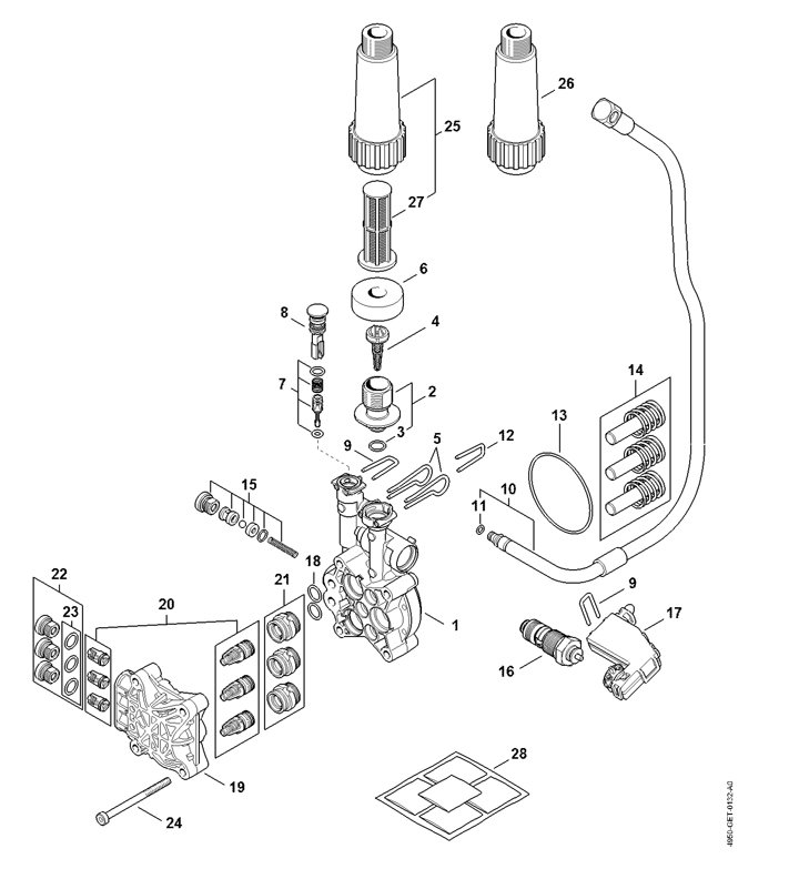 Stihl RE140 Plus - Pump, Valve Block