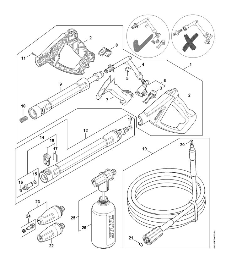 RE 90 – 4951 Stihl RE90 4951 - Spray Gun, Lance C