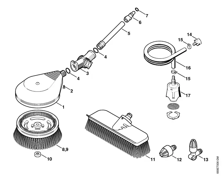 Stihl RE90 4951 - Washing Brush, suction hose 06-2019
