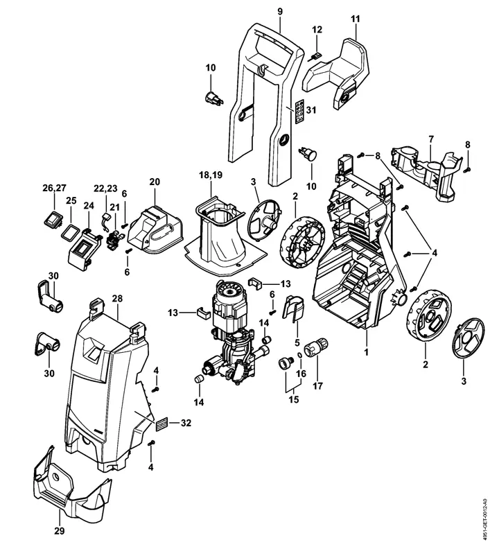 Stihl RE90 4951 - Chassis