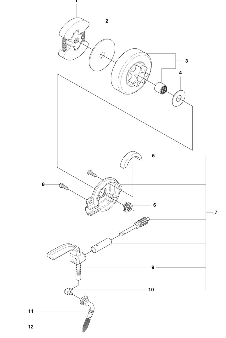 Husqvarna 120ii - Clutch, Oil Pump