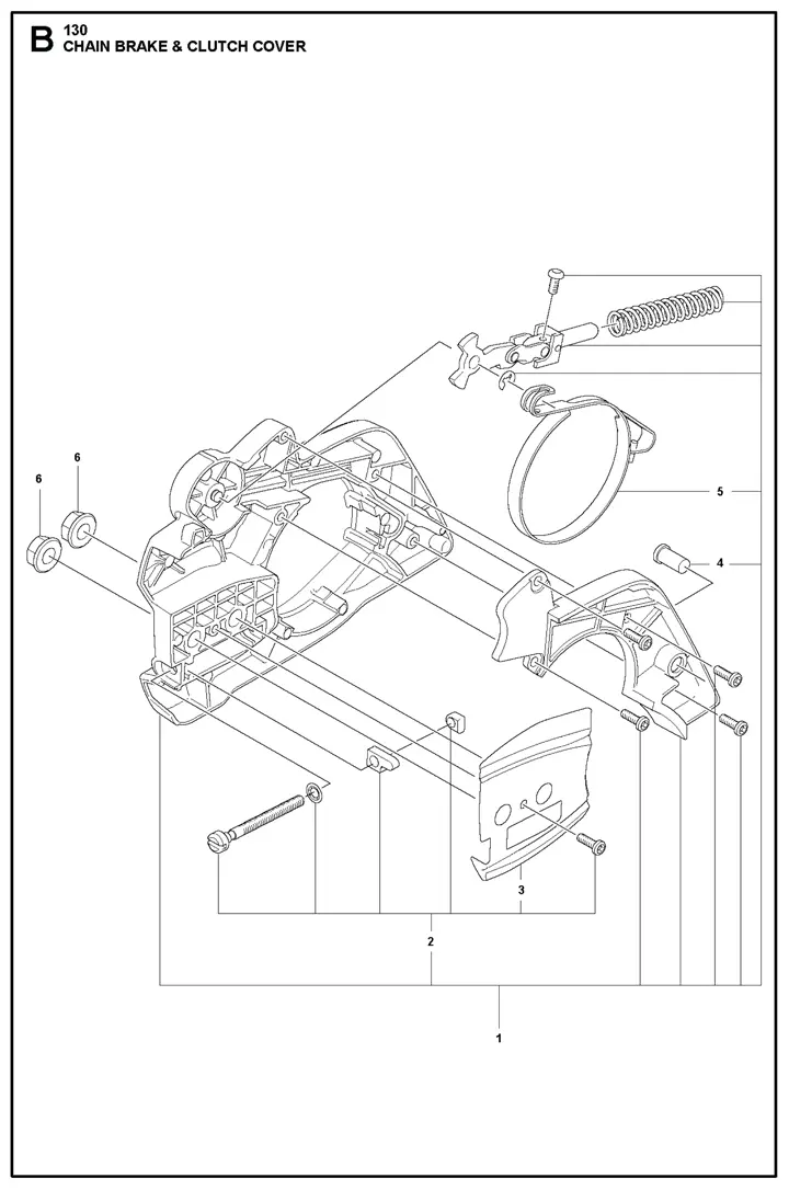 Husqvarna 130 - Chain Brake, Clutch Cover