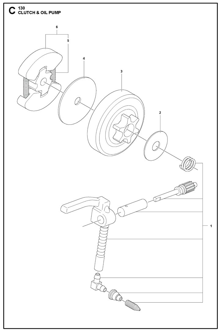 Husqvarna 130 - Clutch Oil Pump