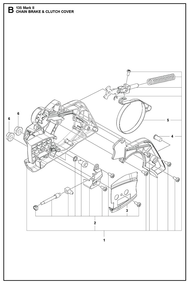 135ii-15 Husqvarna 135ii - Chain Brake, Clutch Cover
