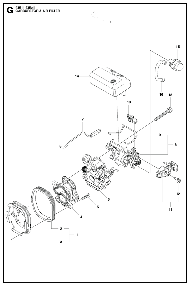 Husqvarna 435II - Carburetor, Air Filter