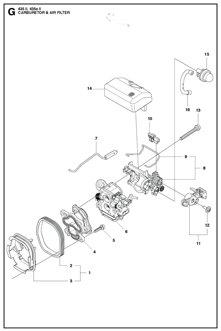435ii-21 Husqvarna 435II - Carburetor, Air Filter