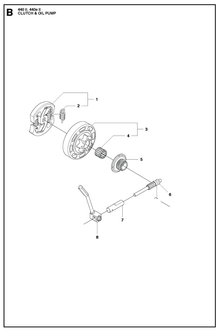 Husqvarna 440II - Clutch, Oil Pump