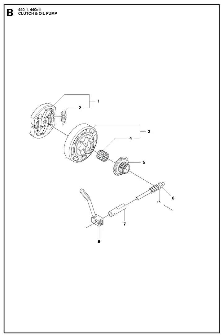 Husqvarna 440II - Clutch, Oil Pump