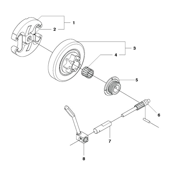 450ii-27 Husqvarna 450ii - Clutch, Oil Pump