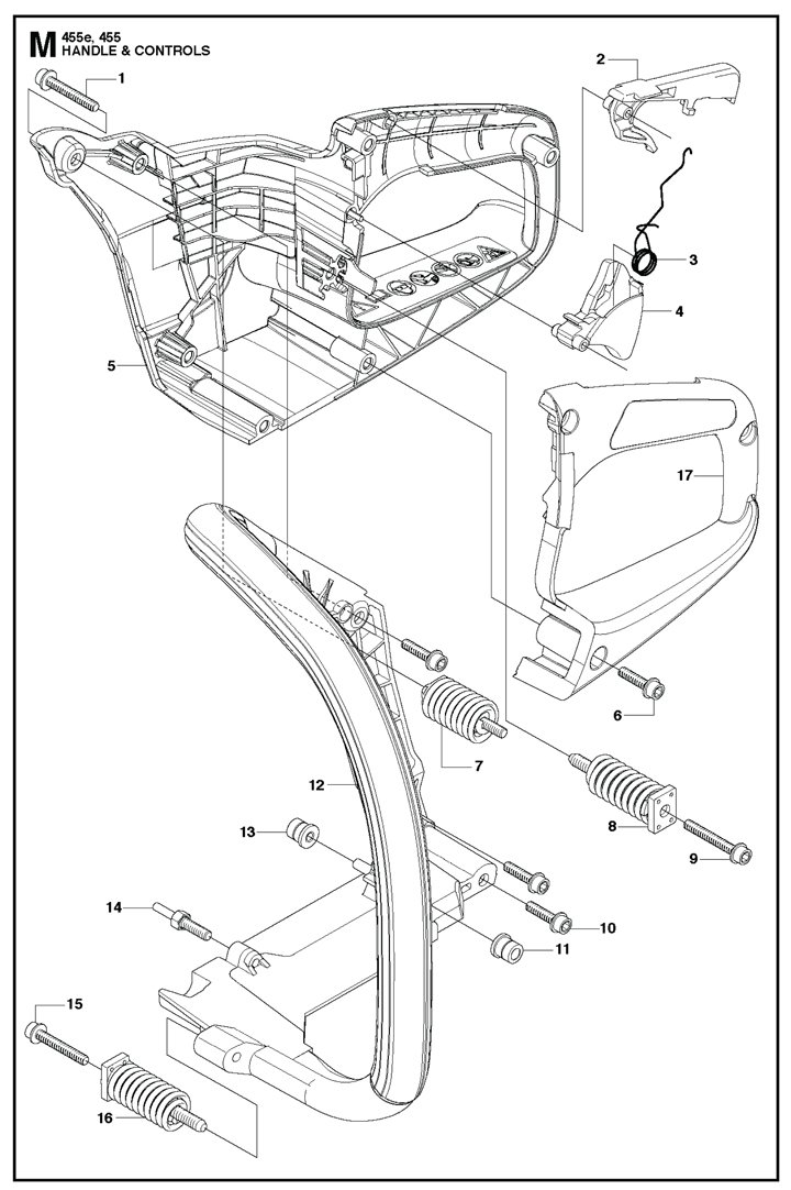 Husqvarna 455 Rancher - Handle, Controls