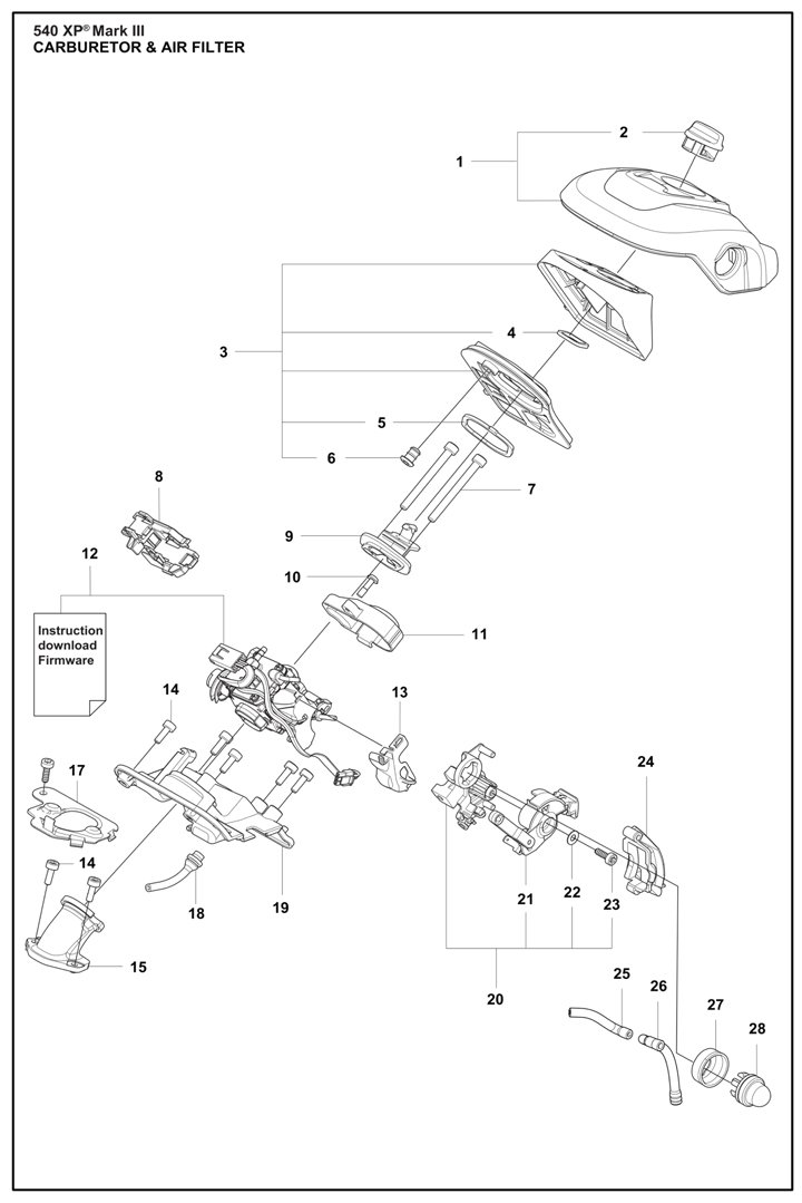 Husqvarna 540XPiii - Carburetor, Air Filter