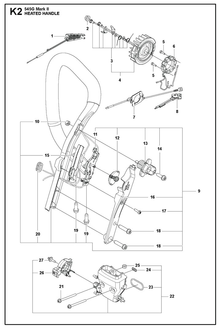 545ii-15 Husqvarna 545ii - Heated Handle