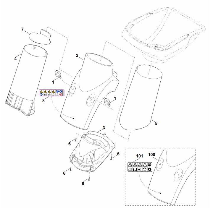 GHE 355.0 Stihl GHE355.0 - Funnel Lower Part