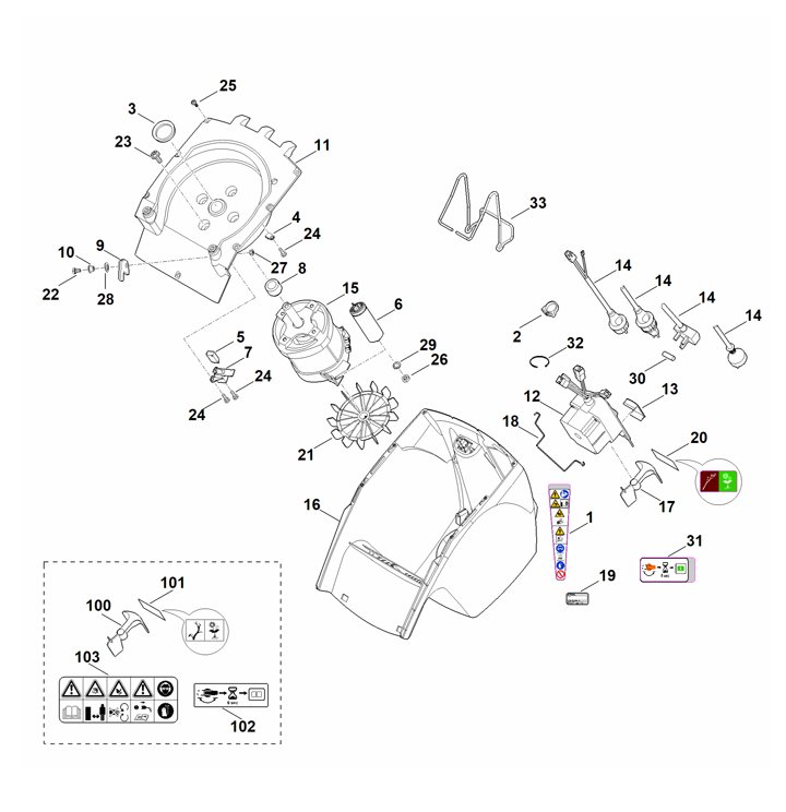 Stihl GHE355.0 - Housing, Electric Motor