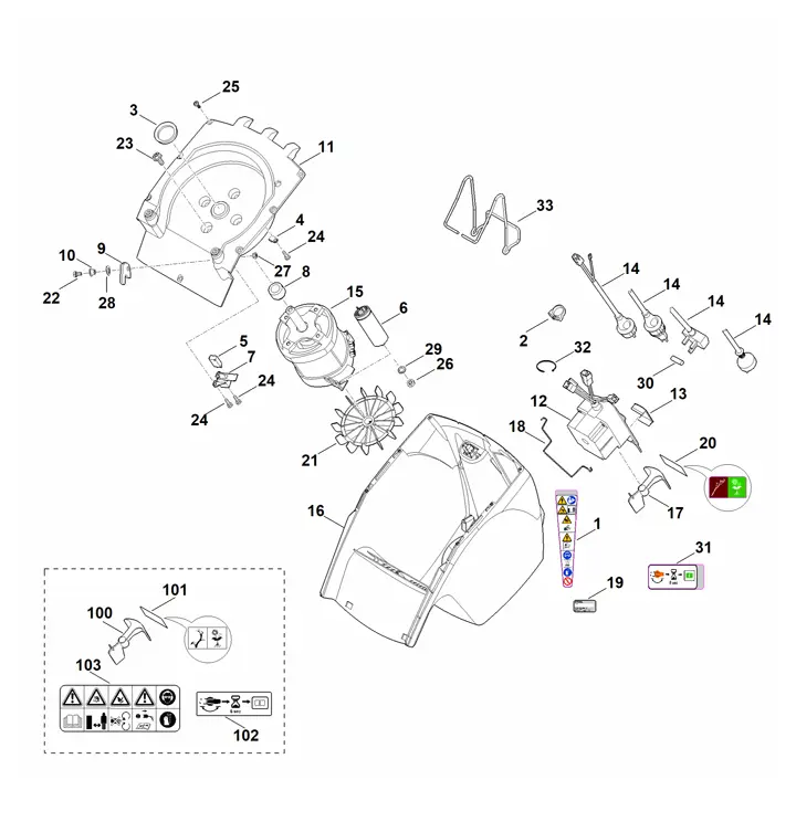 Stihl GHE355.0 - Housing, Electric Motor