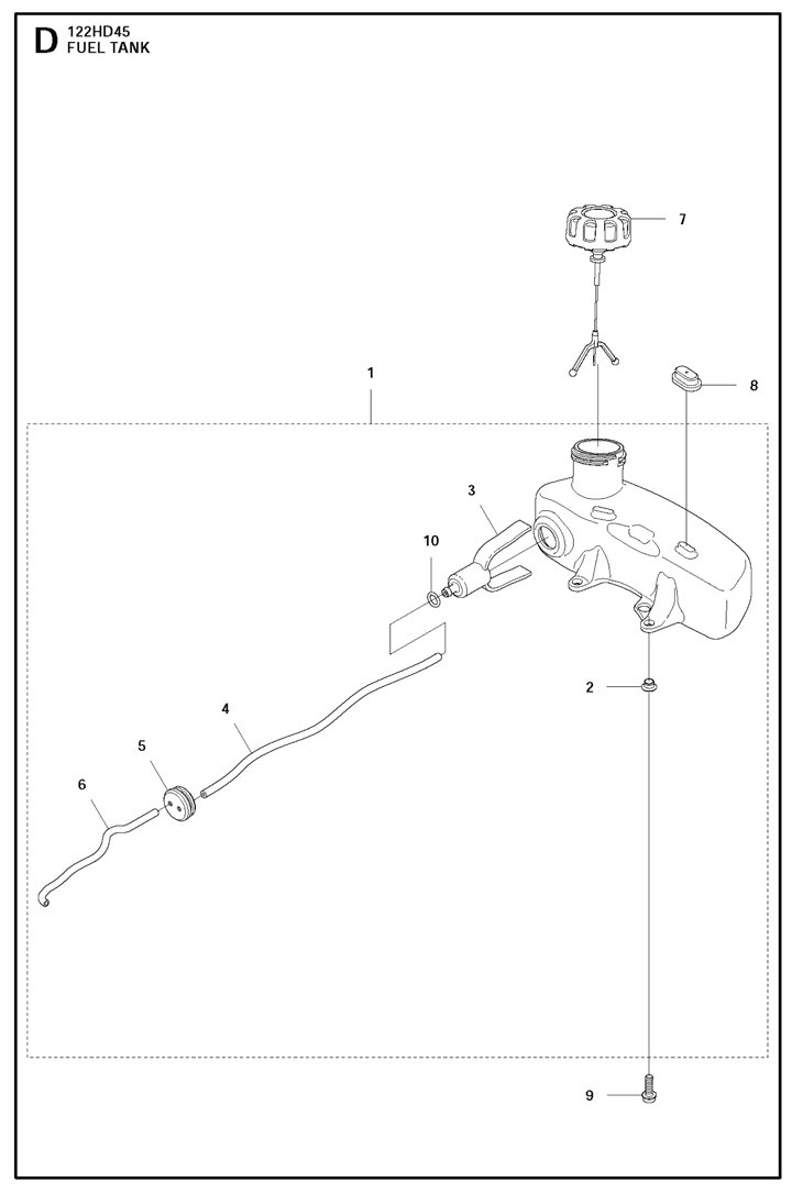 HUSQ PETROL HEDGECUTTER-122HD45 - Fuel Tank