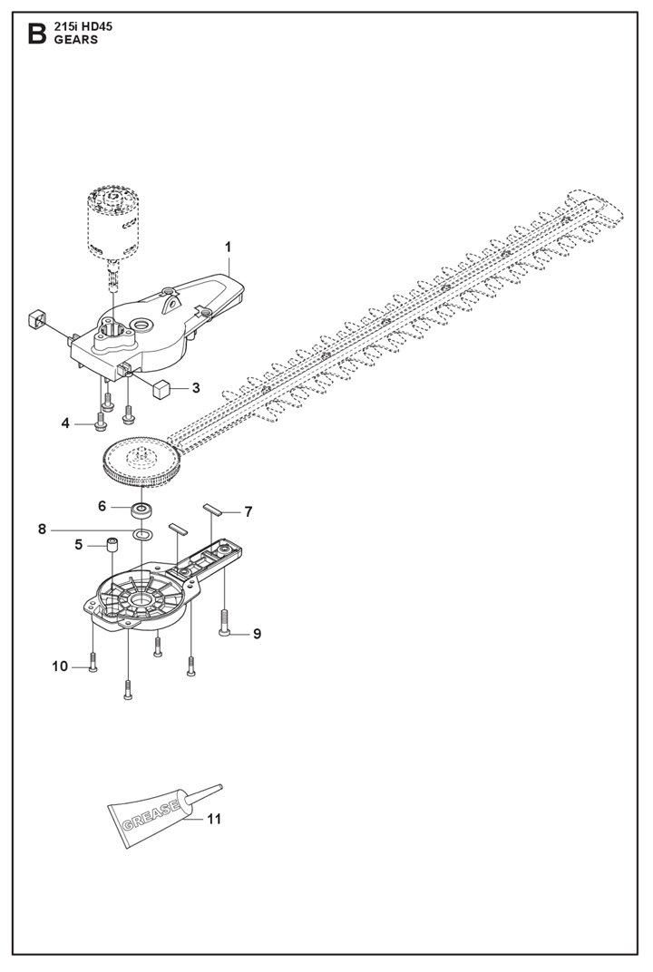 Husqvarna 215IHD45 Hedge Trimmer - Gears