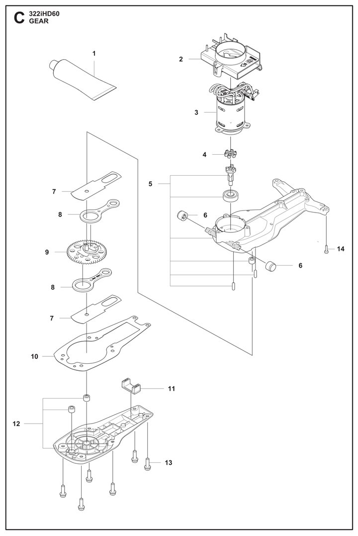 HQ-322ihd60 Husqvarna 322IHD60 Electric Hedge Cutter - Gear