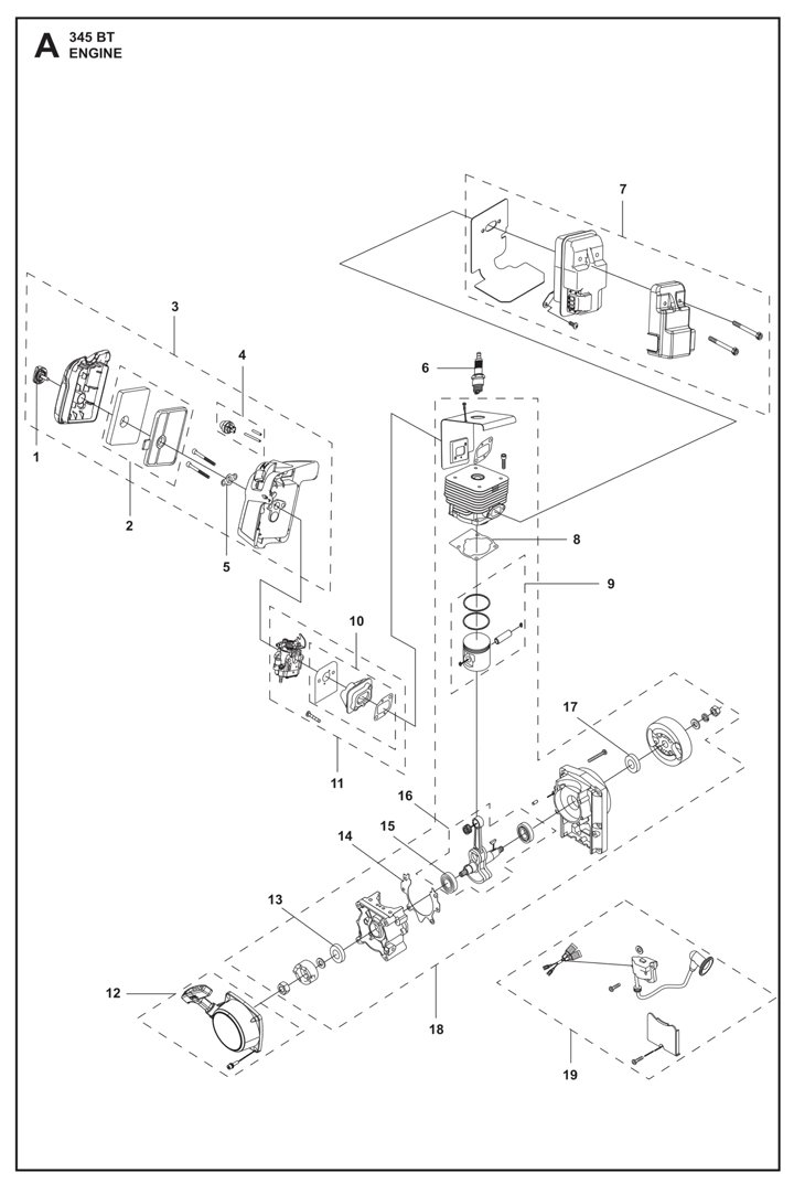 Husq 345bt-3 Engine