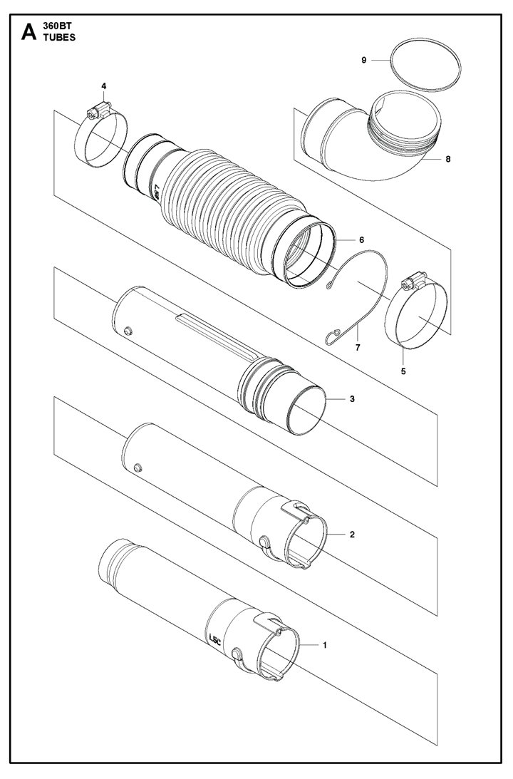 husq 360bt-3 Tubes