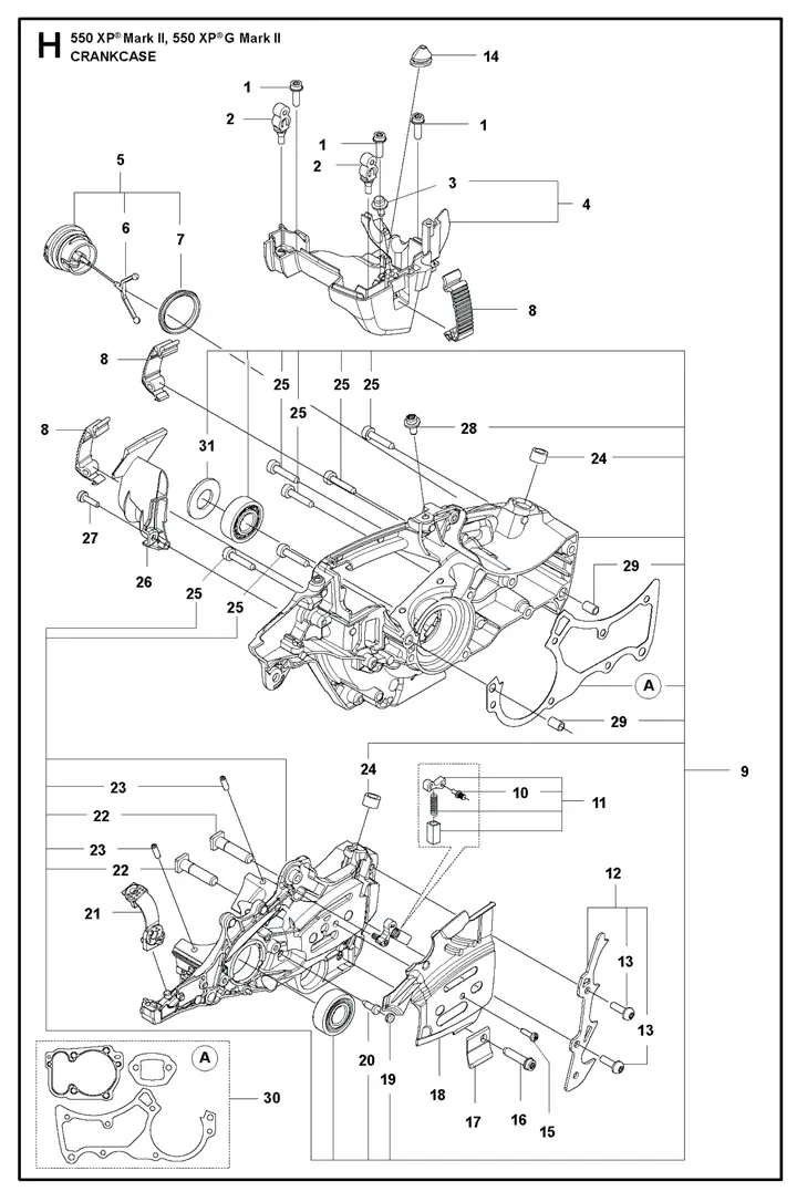 Husqvarna 550XPGii - Crankcase
