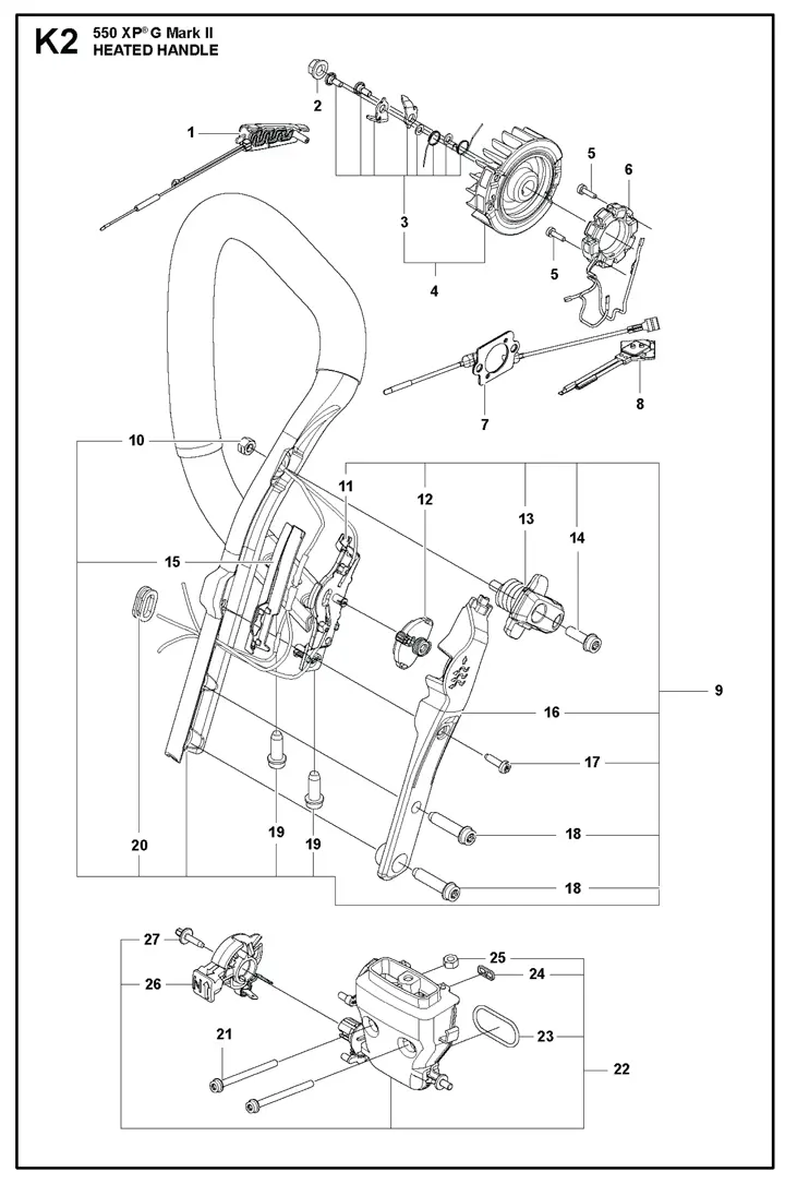 Husqvarna 550XPGii - Heated Handle