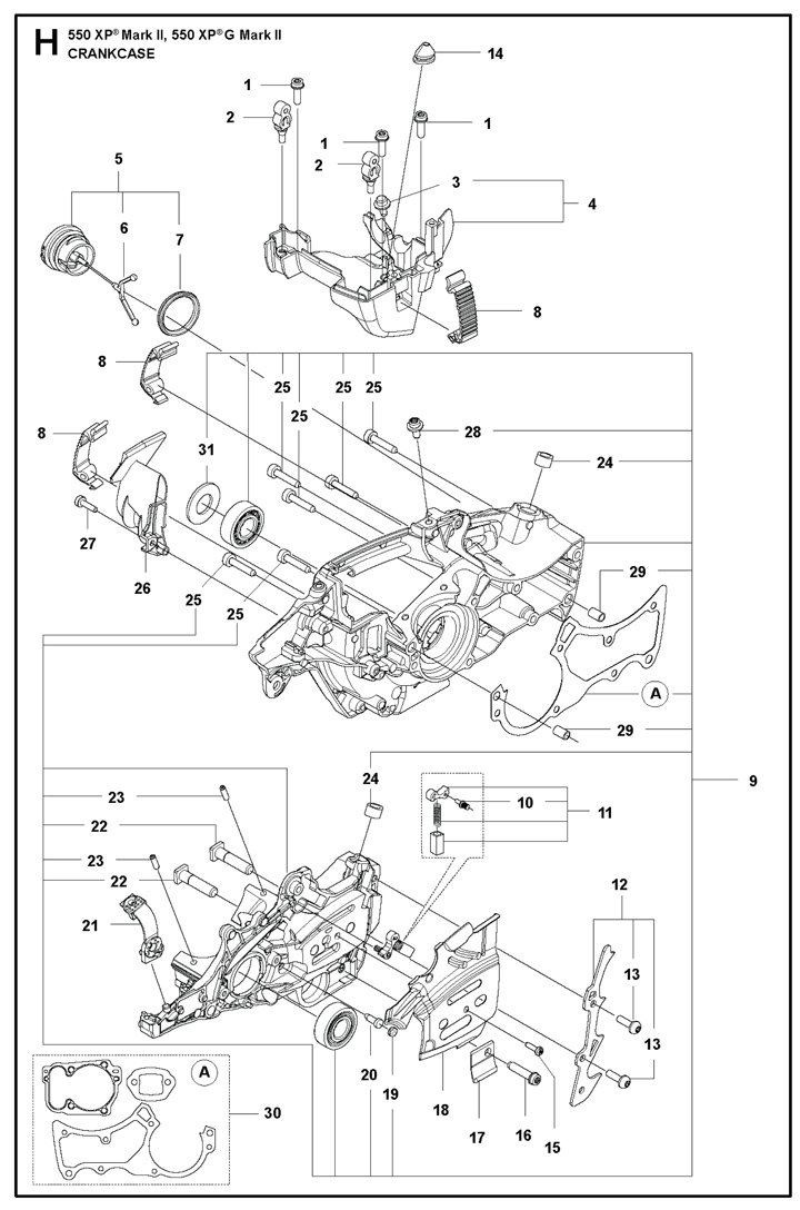 550xpii-13 Husqvarna 550XPii - Crankcase