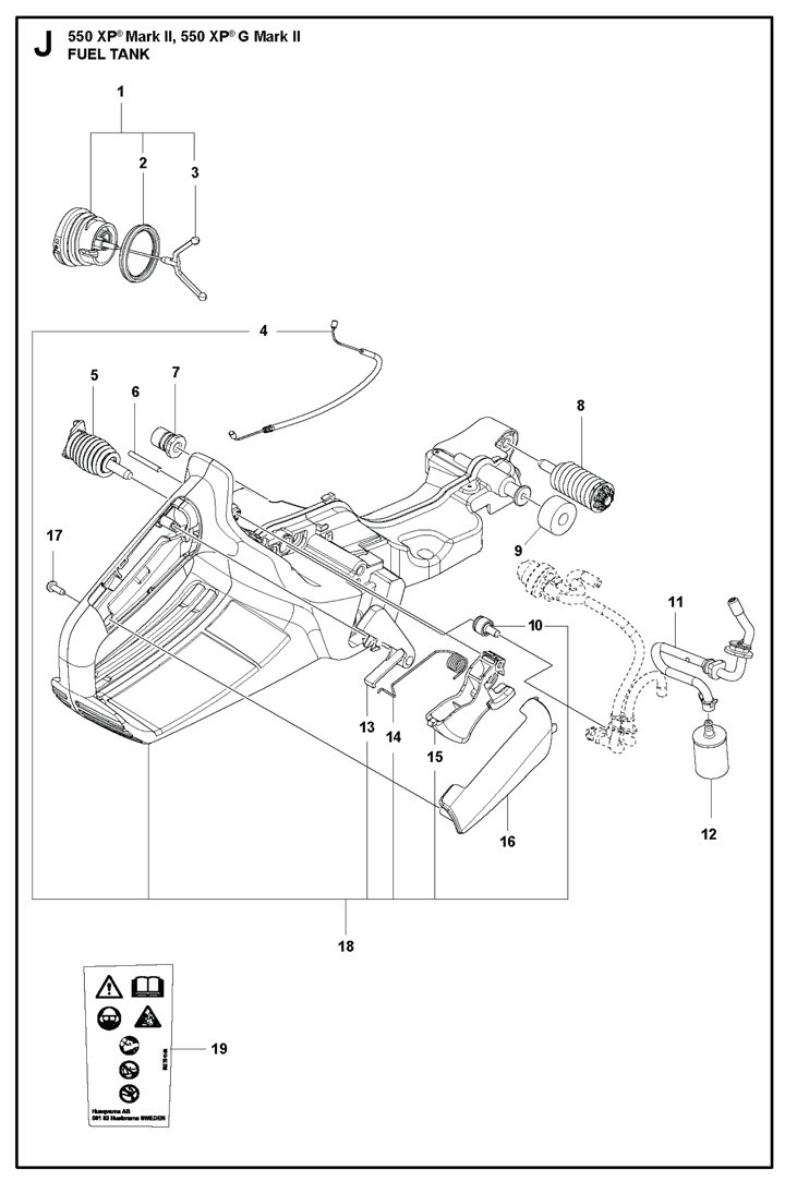 550xpii-21 Husqvarna 550XPii - Fuel Tank
