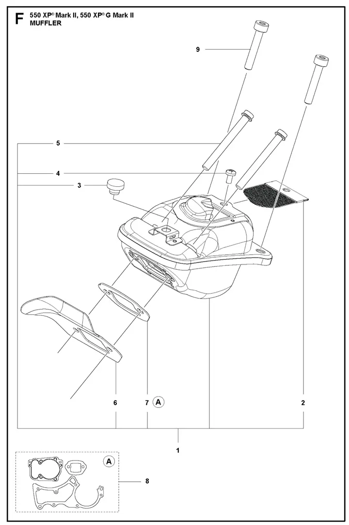 Husqvarna 550XPii - Muffler