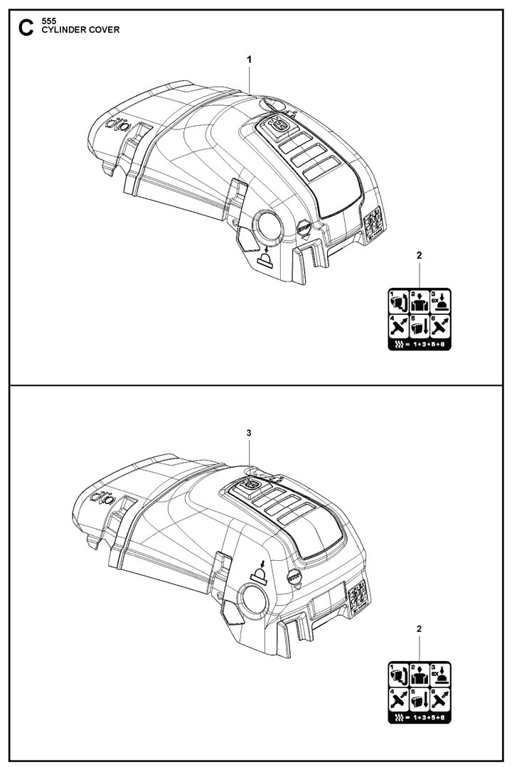 Husqvarna 555 - Cylinder Cover