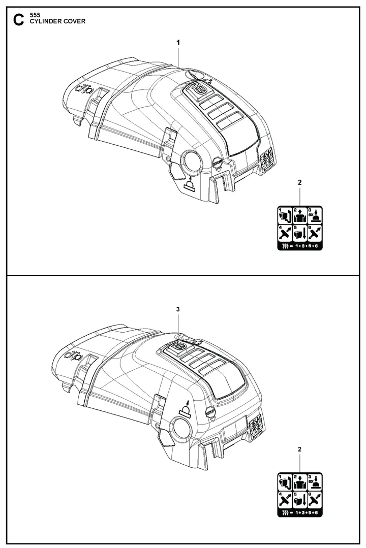Husqvarna 555 - Cylinder Cover