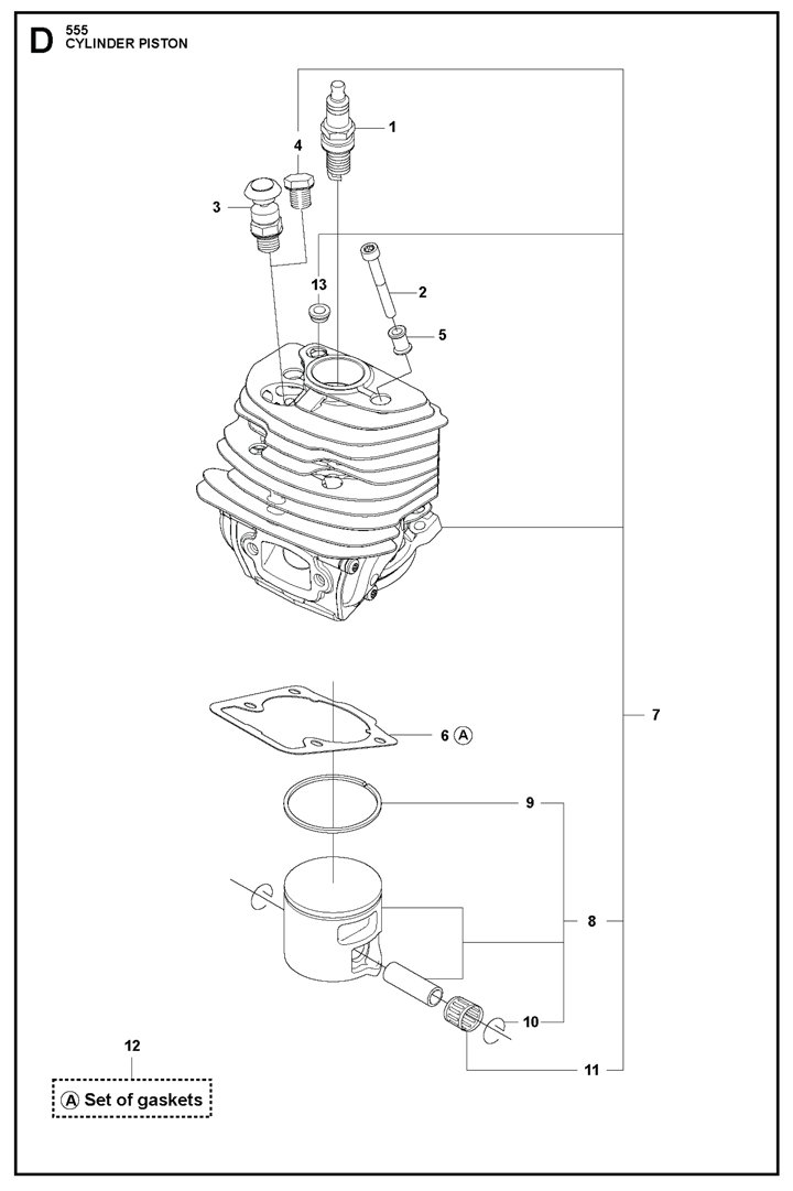 555-23 Husqvarna 555 - Cylinder Piston