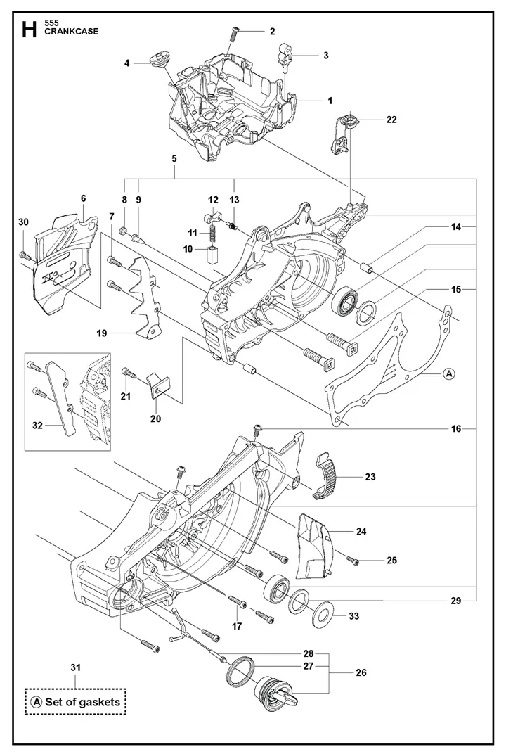 Husqvarna 555 - Crankcase