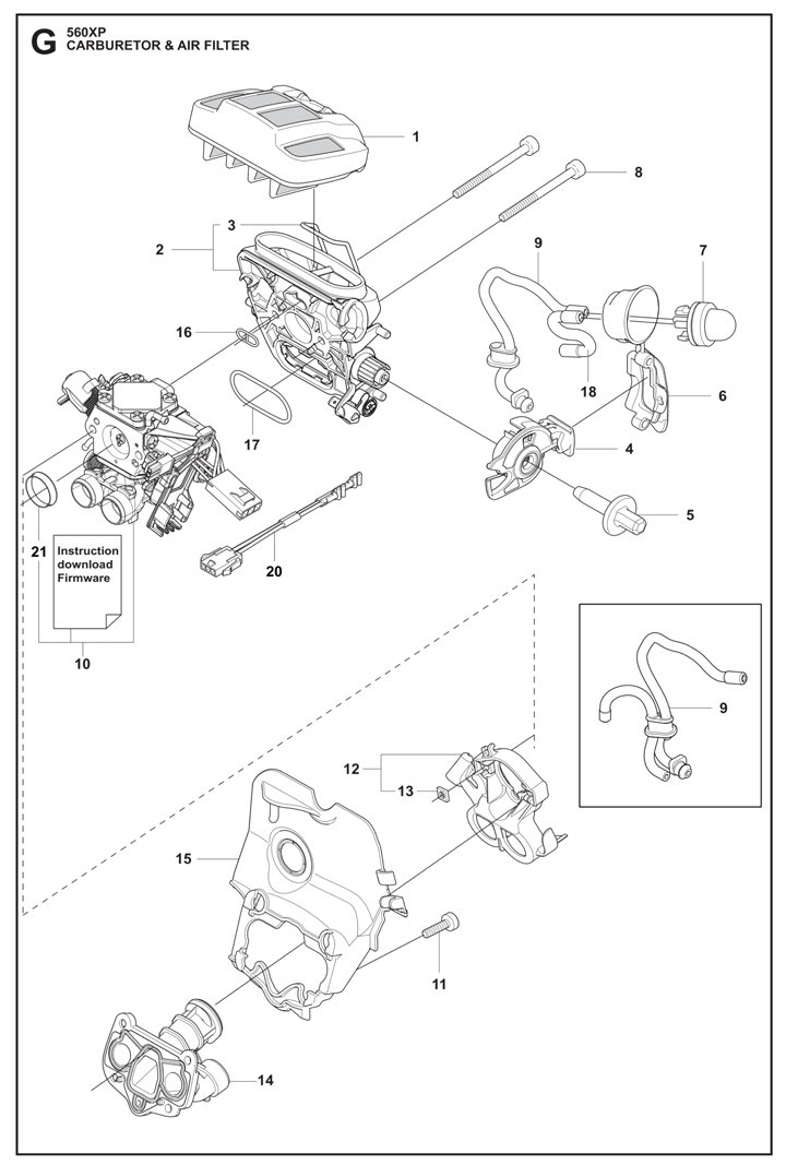 560xpg-17 Husqvarna 560XPG - Carburetor, Air Filter