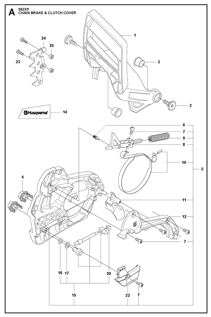Husqvarna 562XP - Chain Brake, Clutch Cover