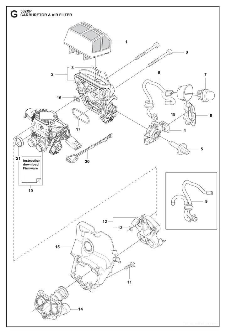 Husqvarna 562XP - Carburetor,Air Filter