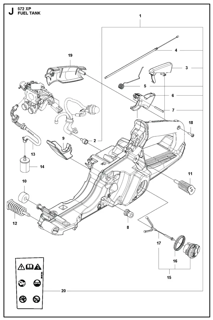 Husqvarna 572XP – Fuel Tank | Lawn & turfcare machinery parts