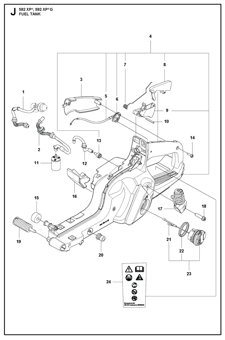 Husqvarna 592XP – Fuel Tank | Lawn & turfcare machinery parts