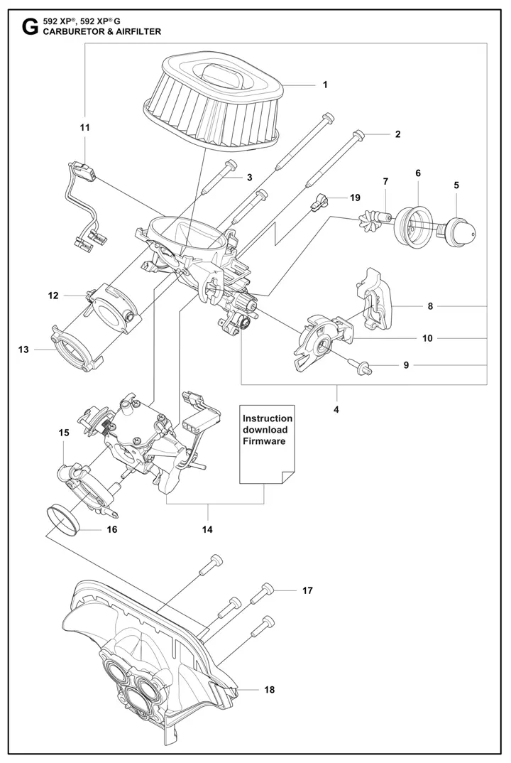 Husqvarna 592XP - Carburetor, Air Filter