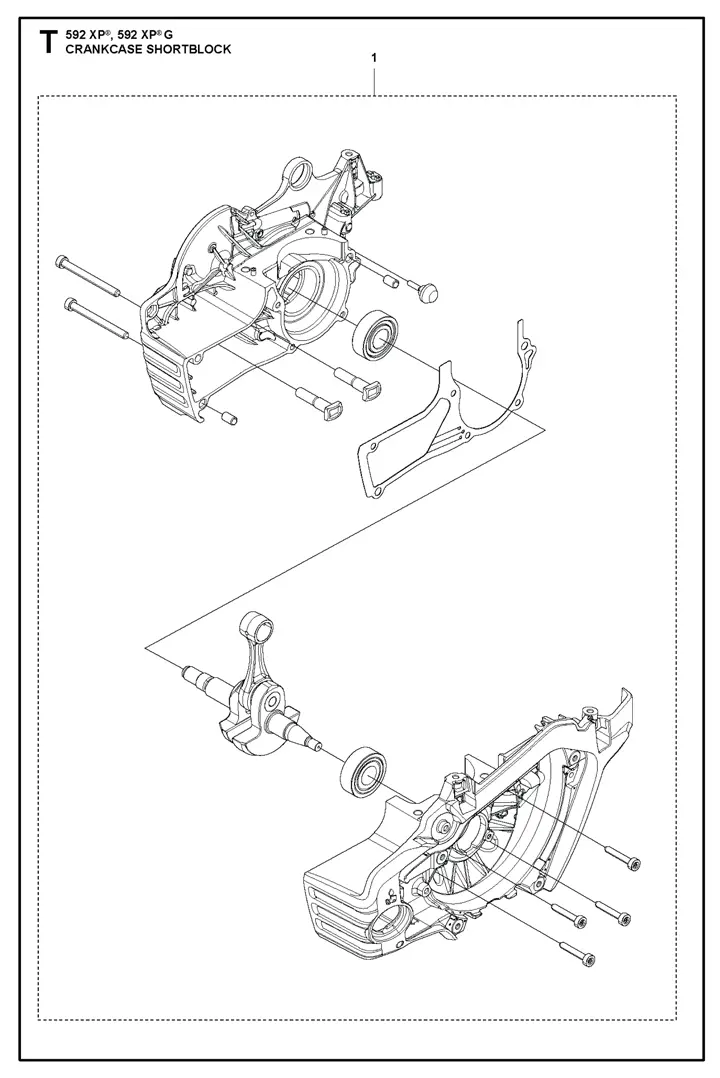 Husqvarna 592XP -Crankcase Short Block