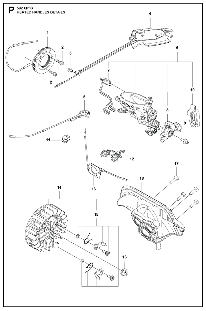 Husqvarna 592XPG - Heated Handle Detail