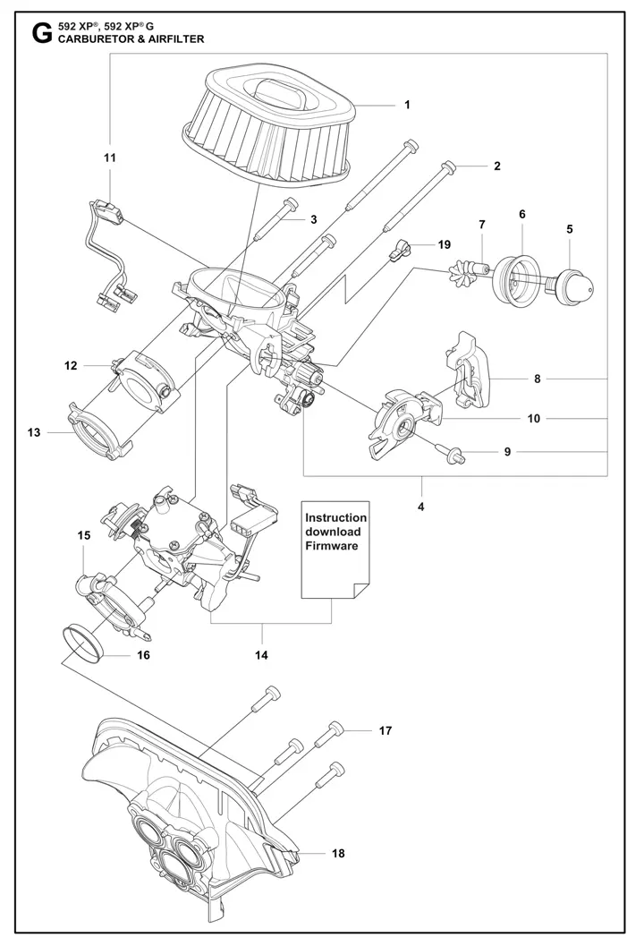 592xpg-29 Husqvarna 592XPG - Carburetor, Airfilter