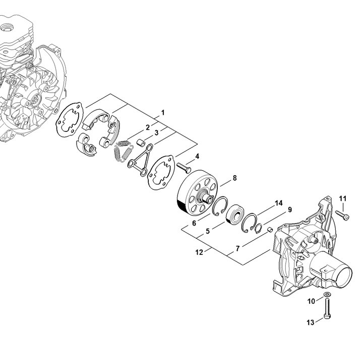 Stihl FS490 C-EM - Clutch, Clutch housing