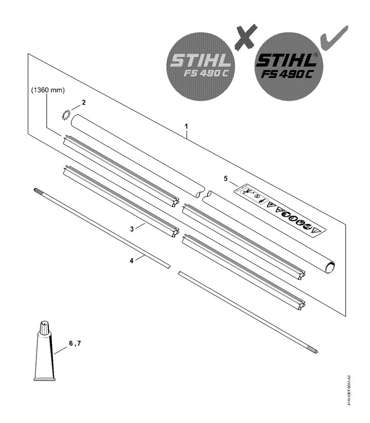 Stihl FS490 C-EM - Drive tube assembly FS 490 C-EM, FS 490 C-EM W