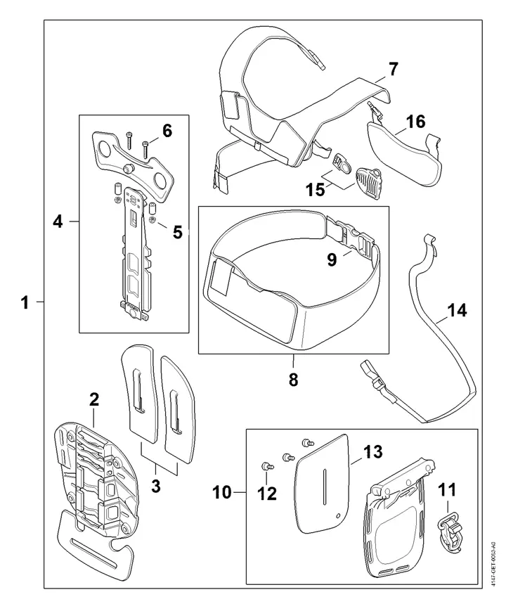 Stihl FS490 C-EM - Forestry harness ADVANCE X-TREEm