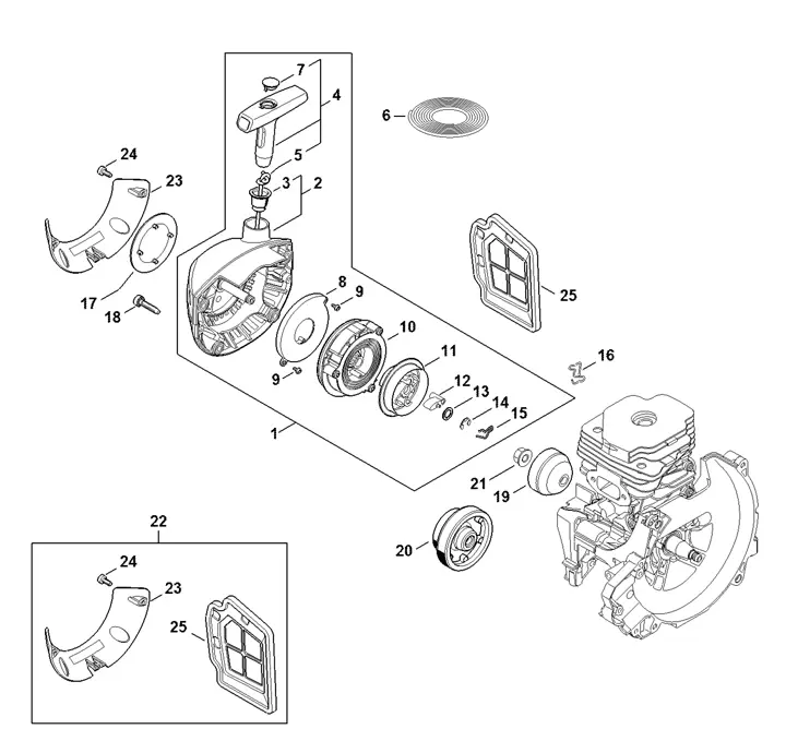 Stihl FS490 C-EM - Rewind Starter