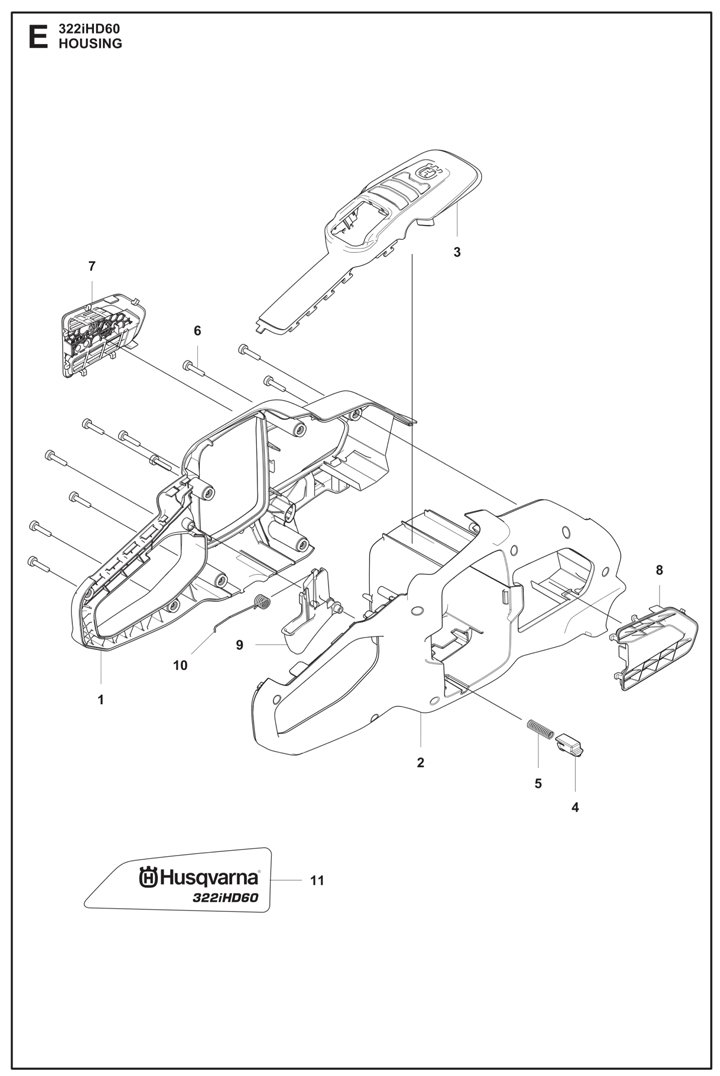 Husqvarna 322IHD60 Electric Hedge Cutter - Housing