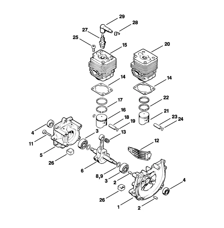 Stihl FS 86 Strimmer Crankcase Cylinder Lawn turfcare machinery parts